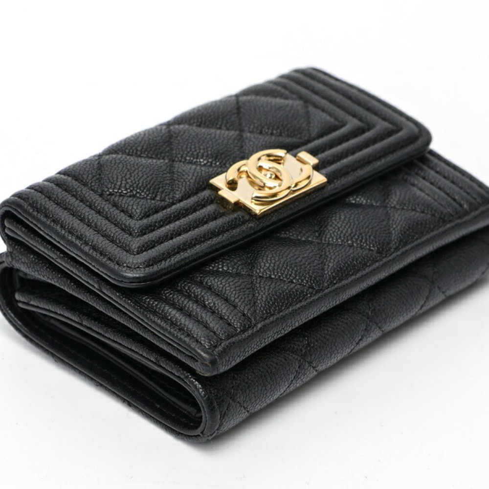 CHANEL Authentic Black Caviar Leather Wallet - Picture 3 of 10
